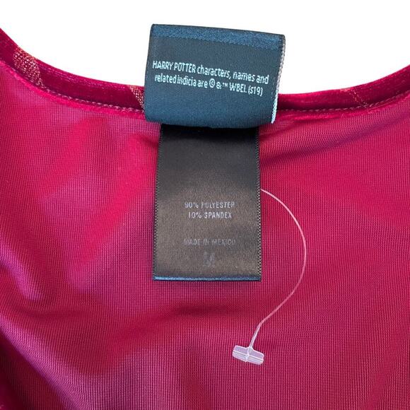 Harry Potter Burgundy Velvet Long Sleeve Dress - Hot Topic Size Medium 695D - Picture 10 of 11